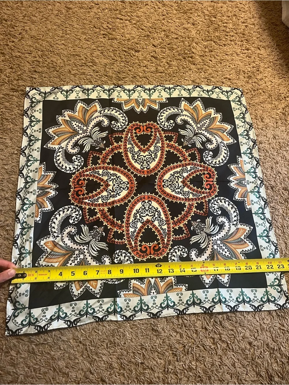 100% Silk Patterned Scarf